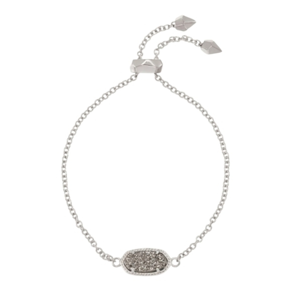 Elaina Silver‎ Adjustable Chain Bracelet in Platinum Drusy New!